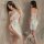 Zieequu sexy lace sleep dress for women, high-slit hook-neck nightgown, provocative lingerie set for new year & special occas...