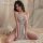 Zieequu sexy lace sleep dress for women, high-slit hook-neck nightgown, provocative lingerie set for new year & special occas...