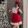 Ziefquu ziqu new year christmas lingerie set - sexy cute fuzzy bodysuit & matching outfit for holiday parties, festive red an...