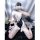 A person poses with a cloud over their face, wearing a black lace lingerie set paired with fishnet stockings. the outfit feat...
