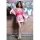 Elegant pink floral design of the midnight charm japanese kimono dress, featuring a delicate pattern and flowing fabric, perf...