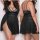 Sexy plus size mesh dress with lace detail and high-slit design