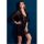 Elegant black lace robe with sheer fabric, perfect for adding allure and style to any wardrobe.