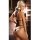 Blonde woman posing in black lace-up cut-out one-piece outfit made of pu leather, perfect for night out.